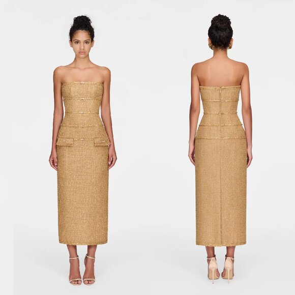 Montsand Gold Julia Dress Medium in Camel NWT - Picture 2 of 9